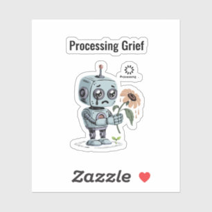 Rouw verwerken Schattige Treurige Robot - Emotione Sticker