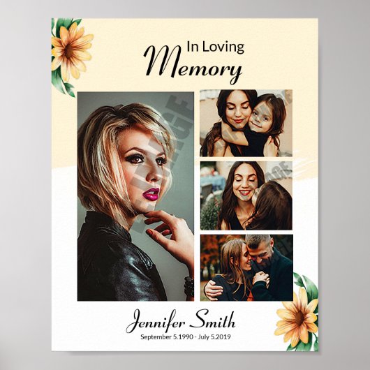 Rouw Welkom Poster Bord Foto Collage (Voorkant)