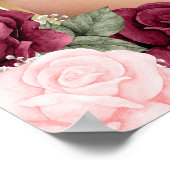 Rouw Welkom Roze Rood Goud Bloem Foto Bord Poster (Hoek)