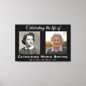 Rouwadvertentie of herdenkings dubbelbeeld canvas afdruk (Voorkant)