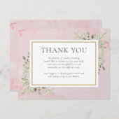 Rouwaterverf Groen Aarden Marmer Bedankkaart (Voorkant / Achterkant)