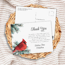 Rouwbedeankaart Rode Kardinaalvogel Wintergroen Briefkaart