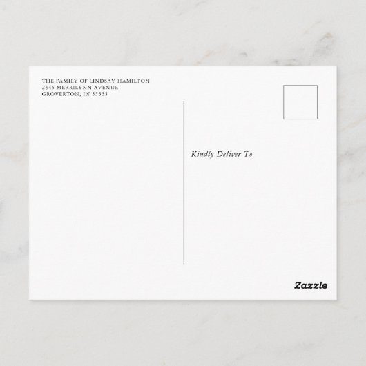 Rouwbedeankaart Rode Kardinaalvogel Wintergroen Briefkaart (Achterkant)