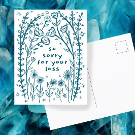 ROUWBEKLAG Bloemrijke Fantasievolle Schets Doodle  Briefkaart