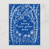 ROUWBEKlag Florale Whimsical Schets Doodle Sorry Briefkaart (Voorkant)