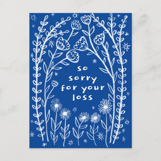 ROUWBEKLAGEN Bloemige Whimsical Schets Doodle Sorr Briefkaart (Voorkant)