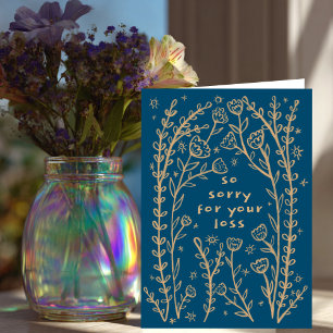 Rouwbetuiging Sorry Wilde Bloem Florale Schets Doo Kaart