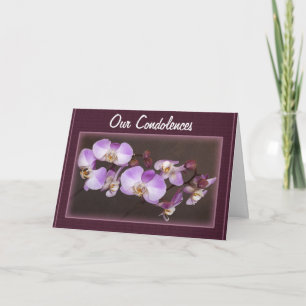 Rouwbetuiging Violet Witte Orchidee Close-Up Foto Kaart