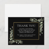 Rouwbiedkaart met waterverf bladeren bedankkaart (Voorkant / Achterkant)