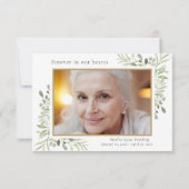 Rouwbijdrage Bedank Foto Botanische Aquarel Kaart (Achterkant)