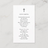 Rouwblijvend Hart Foto Kruis Gebedskaart Visitekaartje (Achterkant)