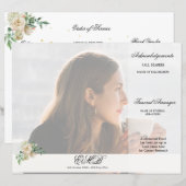 Rouwbloemen Elegante Foto Orde van de Ceremonie (Voorkant / Achterkant)