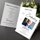 Rouwbord, Herdenking van het Leven, Zwart & Wit Flyer
