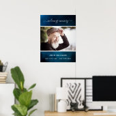 Rouwbord met blauwe lucht foto-herdenking welkom poster (Thuiskantoor)