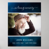 Rouwbord met blauwe lucht foto-herdenking welkom poster (Voorkant)