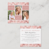 Rouwbord met bloemen en folie voor rouwkaart of he vierkante visitekaartje (Voorkant / Achterkant)