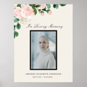 Rouwbord met bloemen ter herdenking van het leven poster (Voorkant)