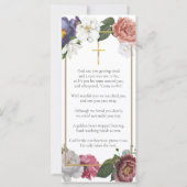 Rouwbord met bloemen voor herdenkingsfoto en gebed (Achterkant)