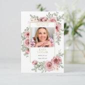 Rouwbord met bloemmotief en herdenkingsgebed (Staand voorkant)