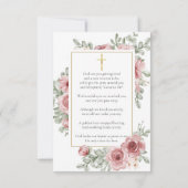 Rouwbord met bloemmotief en herdenkingsgebed (Achterkant)