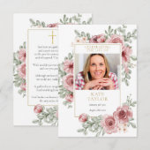 Rouwbord met bloemmotief en herdenkingsgebed (Voorkant / Achterkant)