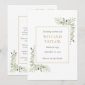 Rouwbord met groen voor rouwkaarten (Voorkant / Achterkant)