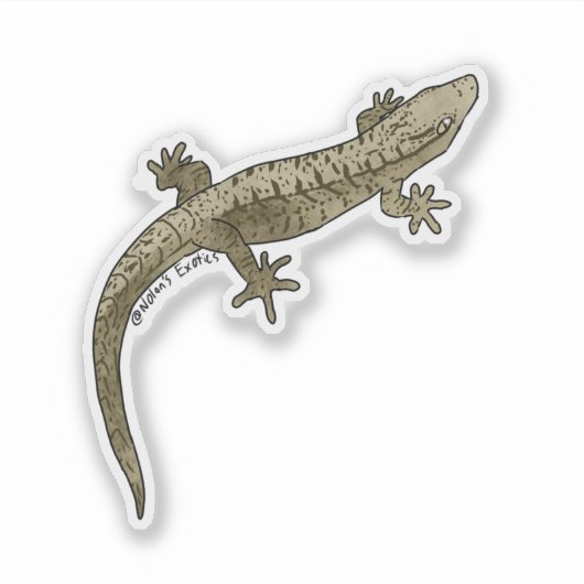 Rouwdag gecko vinyl sticker (Voorkant)