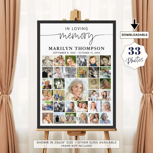Rouwdienst 33 Foto Collage Script Ter Lieve Herinn Poster