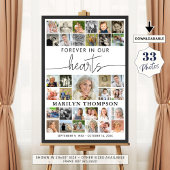 Rouwdienst 33 Foto Collage Voor altijd in onze har Poster