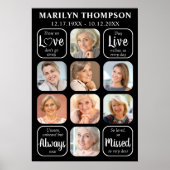 Rouwdienst 8 Foto Collage Herdenkingscitaat Poster (Voorkant)