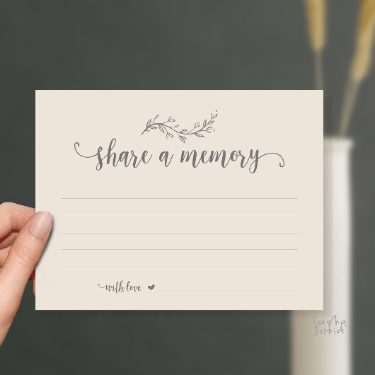 Rouwdienst, Crème thema, Deel een herinneringskaar Briefkaart