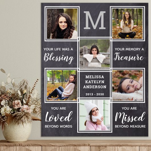 Rouwdienst In Lieve Herinnering Foto Collage Herde Poster