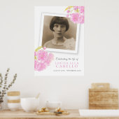 Rouwdienst viering van het leven roze bloesem foto poster (Keuken)