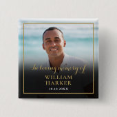 Rouwdisfoto Vierkante Button 5,1 Cm (Voorkant)