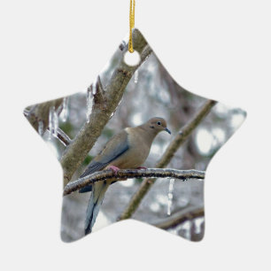 rouwduif keramisch ornament