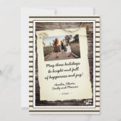 Rouwe Oude Papier Handgeschreven Script Foto Feestdagenkaart (Voorkant)