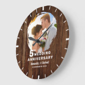 Rouwe pallet houten 5e trouwdag foto grote klok (Hoek)