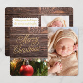 Rouwe Planken Familie Foto Feestdagenkaart (Voorkant / Achterkant)