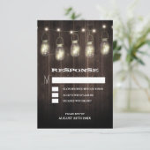 Rouwe schuur hout metson pot trouw RSVP kaarten (Staand voorkant)