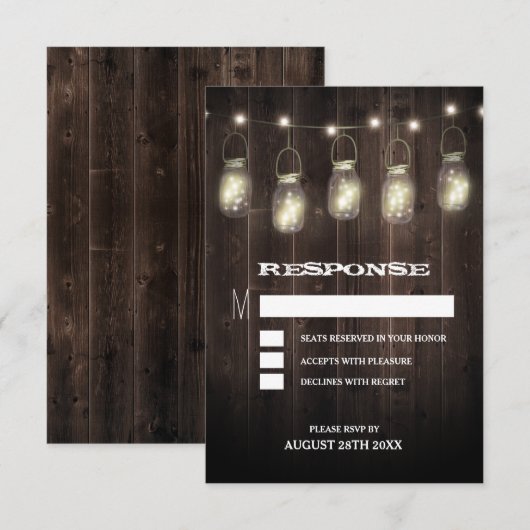 Rouwe schuur hout metson pot trouw RSVP kaarten Kaartje (Voorkant / Achterkant)