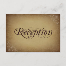 Rouwe Vintage Papieren Trouwontvangstkaarten Informatiekaartje