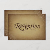 Rouwe Vintage Papieren Trouwontvangstkaarten Informatiekaartje (Voorkant / Achterkant)