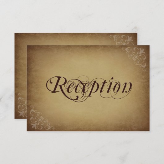 Rouwe Vintage Papieren Trouwontvangstkaarten Informatiekaartje (Voorkant / Achterkant)