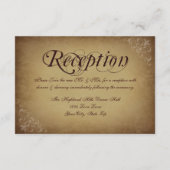 Rouwe Vintage Papieren Trouwontvangstkaarten Informatiekaartje (Achterkant)