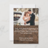 Rouwe Vintage Truck Trouwfoto Met Dank Kaart (Achterkant)