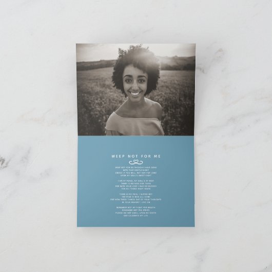 Rouwedicht in onze harten voor altijd wit aankondiging (Binnen)