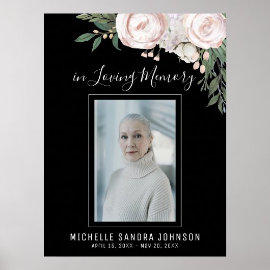 Rouwend zwart levensfeest welkomstbord poster (Voorkant)