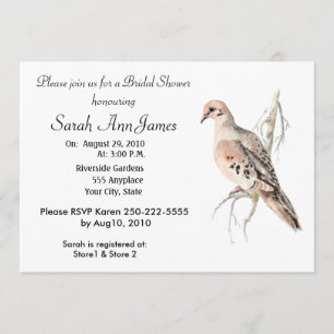Rouwende Dove Turtle Dove Bird Wedding Kaart