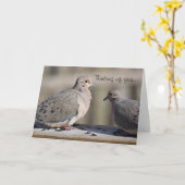 Rouwende duif foto kaart (Gele Bloem)