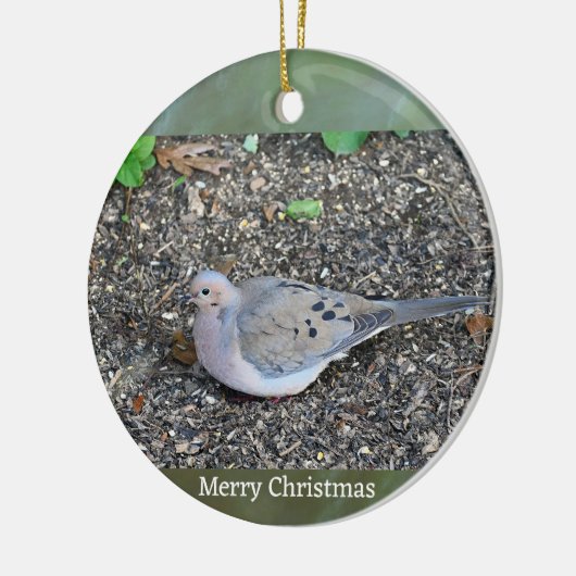 Rouwende Duif Foto Ornament (Links)